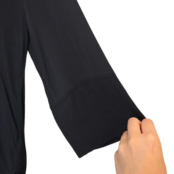 Zara Woman M Sheer Long Sleeve High Lo Tunic Black - Picture 4 of 15